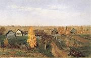 Levitan, Isaak Golden Autumn-village and small town France oil painting artist